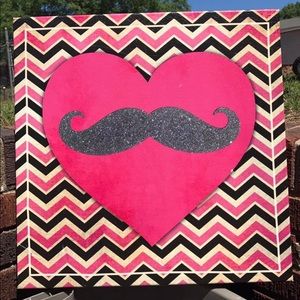 Mustache canvas decor!